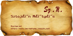 Sztoján Mátyás névjegykártya